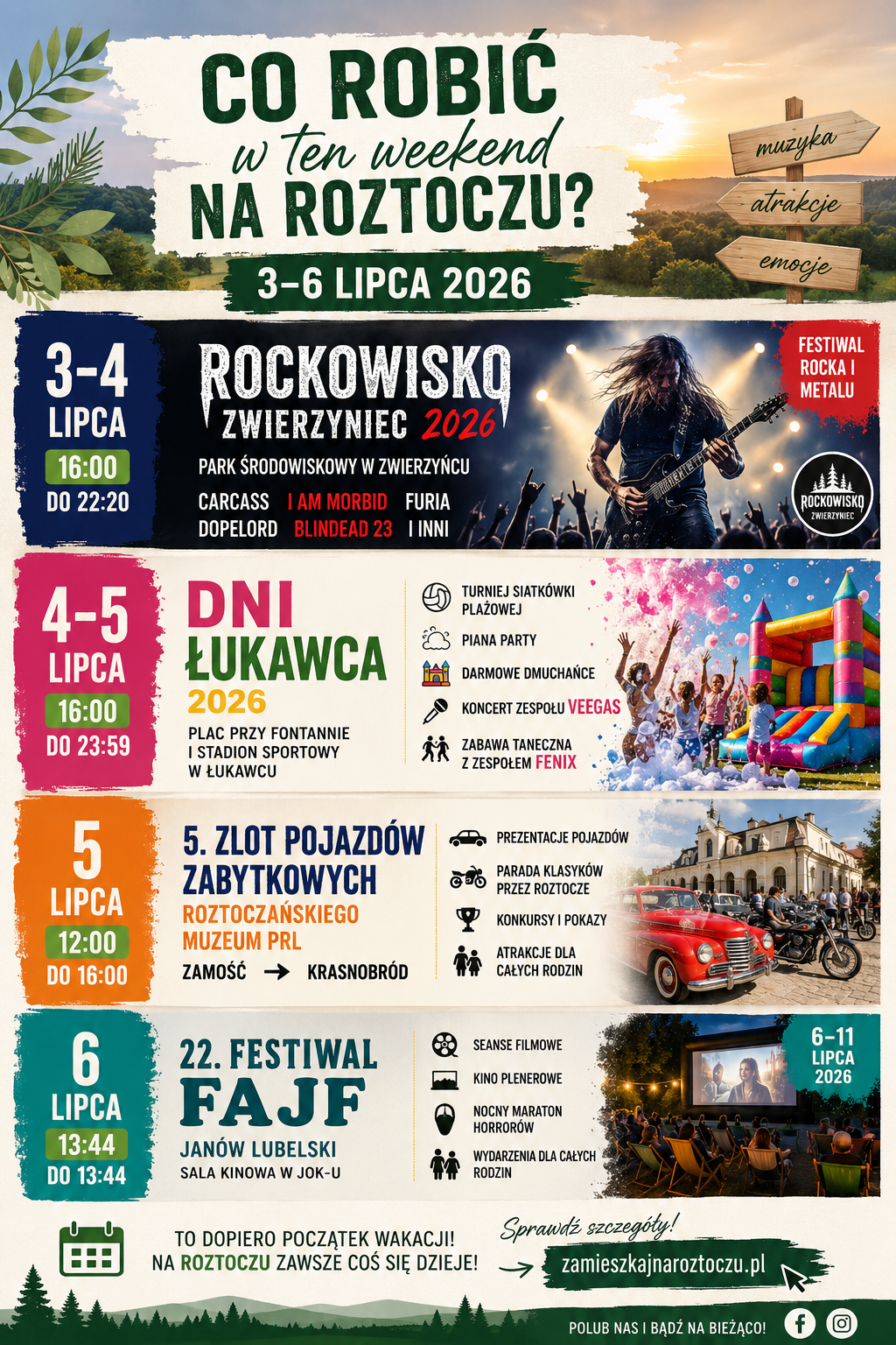 Co robić na Roztoczu w weekend 3–6 lipca 2026? Najciekawsze wydarzenia